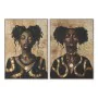 Painting Home ESPRIT Black Golden Lady 103 x 4,5 x 143,5 cm (2 Units) by Home ESPRIT, Prints on Canvas - Ref: S3057817, Price...