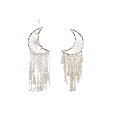 Hanging decoration Home ESPRIT Cream Natural Boho Macrame (2 Units) by Home ESPRIT, Ornaments - Ref: S3057825, Price: 39,03 €...