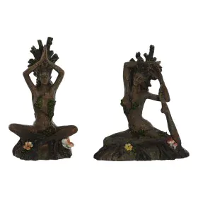 Statua Decorativa Home ESPRIT Marrone Yoga Indiano 13 x 6 x 16 cm (2 Unità) di Home ESPRIT, Soprammobili - Rif: S3057841, Pre...