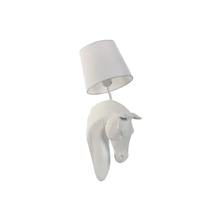 Lampada da Parete Home ESPRIT Bianco Moderno Cavallo Finitura invecchiata 220 V 18 x 21,5 x 50,5 cm (2 Unità) di Home ESPRIT,...