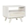 Mesa de Cabeceira Home ESPRIT Branco Rotim Madeira de mangueira 55 x 35 x 45 cm de Home ESPRIT, Mesinhas de cabeceira - Ref: ...