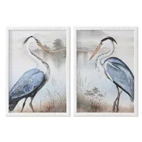 Cadre Home ESPRIT Bleu Blanc Oiseau Oriental 50 x 2,5 x 70 cm (2 Unités) de Home ESPRIT, Impressions sur toile - Réf : S30579...