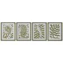 Cuadro Home ESPRIT Blanco Verde Tropical Hoja de planta 40 x 2,5 x 50 cm (4 Unidades) de Home ESPRIT, Impresiones sobre lienz...