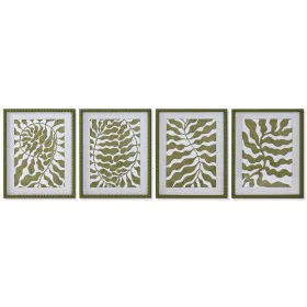 Cadre Home ESPRIT Blanc Vert Tropical Feuille d'une plante 40 x 2,5 x 50 cm (4 Unités) de Home ESPRIT, Impressions sur toile ...