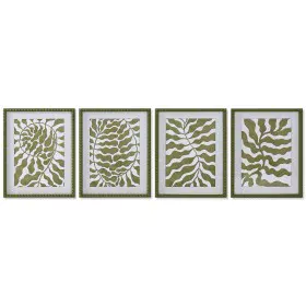 Cadre Home ESPRIT Blanc Vert Tropical Feuille d'une plante 40 x 2,5 x 50 cm (4 Unités) de Home ESPRIT, Impressions sur toile ...