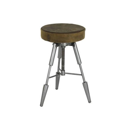 Stool Home ESPRIT Brown Silver Leather Metal 39 x 39 x 57 cm by Home ESPRIT, Barstools - Ref: S3058018, Price: 104,16 €, Disc...