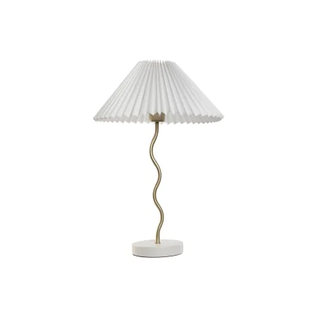 Desk lamp Home ESPRIT White Golden Linen Metal 50 W 220 V 36 x 36 x 52 cm by Home ESPRIT, Bedside and Table Lamps - Ref: S305...