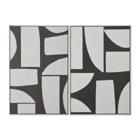 Cuadro Home ESPRIT Blanco Verde Beige Gris oscuro Poliestireno Lienzo Abstracto Urbano (2 Unidades) de Home ESPRIT, Impresion...