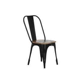 Sedia da Sala da Pranzo Home ESPRIT Nero Marrone scuro Legno Metallo 48 x 55 x 92 cm di Home ESPRIT, Sedie - Rif: S3058121, P...