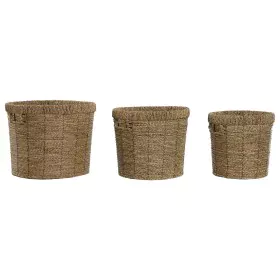 Conjunto de vasos Home ESPRIT Castanho Metal Fibra Tropical 36 x 36 x 29 cm de Home ESPRIT, Vasos - Ref: S3058149, Preço: 34,...