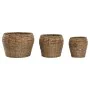 Set di vasi da fiori Home ESPRIT Naturale Metallo Fibra Tropicale 32 x 32 x 25 cm di Home ESPRIT, Cachepot - Rif: S3058150, P...