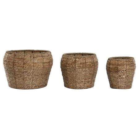 Set of Planters Home ESPRIT Natural Metal Fibre Tropical 32 x 32 x 25 cm by Home ESPRIT, Cachepots - Ref: S3058150, Price: 31...