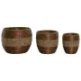 Set de pots de fleurs Home ESPRIT Naturel Métal Fibre Tropical 33 x 33 x 30 cm de Home ESPRIT, Cache-pots - Réf : S3058151, P...