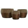 Set di vasi da fiori Home ESPRIT Naturale Metallo Fibra Tropicale 32 x 32 x 23 cm di Home ESPRIT, Cachepot - Rif: S3058152, P...