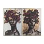 Canvas Home ESPRIT Black Maroon polystyrene Canvas Flowers Modern 82 x 3,5 x 122 cm (2 Units) by Home ESPRIT, Prints on Canva...