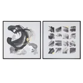 Canvas Home ESPRIT White Black polystyrene Canvas Abstract Modern 104 x 4 x 103,5 cm (2 Units) by Home ESPRIT, Prints on Canv...