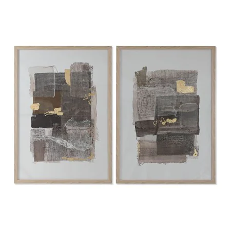 Canvas Home ESPRIT Brown Beige polystyrene plexiglas Abstract Urban 74 x 4,5 x 104 cm (2 Units) by Home ESPRIT, Prints on Can...