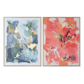 Canvas Home ESPRIT Blue Pink polystyrene Canvas Abstract Modern 94 x 4 x 123,5 cm (2 Units) by Home ESPRIT, Prints on Canvas ...