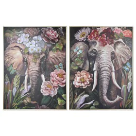 Pintura Home ESPRIT poliestireno Tela Elefante Colonial 92 x 4,5 x 122 cm (2 Unidades) de Home ESPRIT, Impressões sobre tela ...