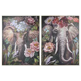 Cuadro Home ESPRIT Poliestireno Lienzo Elefante Colonial 92 x 4,5 x 122 cm (2 Unidades) de Home ESPRIT, Impresiones sobre lie...