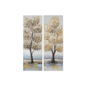 Cuadro Home ESPRIT Dorado Lienzo Madera MDF Árbol Tradicional 30 x 3 x 90 cm (2 Unidades) de Home ESPRIT, Impresiones sobre l...