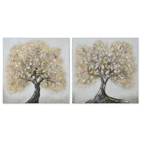 Painting Home ESPRIT Golden Canvas MDF Wood Tree Traditional 80 x 3 x 80 cm (2 Units) by Home ESPRIT, Prints on Canvas - Ref:...