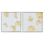 Painting Home ESPRIT White Golden polystyrene Canvas Modern 42 x 4 x 42 cm (2 Units) by Home ESPRIT, Prints on Canvas - Ref: ...