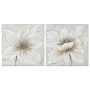 Cadre Home ESPRIT Blanc Beige Toile Bois MDF Fleur Romantique 50 x 2,5 x 50 cm (2 Unités) de Home ESPRIT, Impressions sur toi...