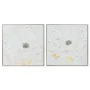 Quadro Home ESPRIT Bianco Dorato polistirene Tela Fiore Shabby Chic 62 x 4,5 x 62 cm (2 Unità) di Home ESPRIT, Stampe e quadr...