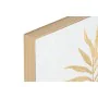 Cuadro Home ESPRIT Blanco Dorado Lienzo Madera MDF Moderno Hoja de planta 42 x 4 x 42 cm (2 Unidades) de Home ESPRIT, Impresi...