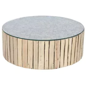 Mesa de Centro Home ESPRIT Natural Cristal Madeira de eucalipto 90 x 90 x 30 cm de Home ESPRIT, Jogos de móveis - Ref: S30582...