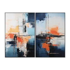 Cadre Home ESPRIT Bleu Blanc Abstrait Urbaine 80 x 3,5 x 120 cm (2 Unités) de Home ESPRIT, Impressions sur toile - Réf : S305...