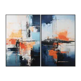 Painting Home ESPRIT Blue White Abstract Urban 80 x 3,5 x 120 cm (2 Units) by Home ESPRIT, Prints on Canvas - Ref: S3058286, ...