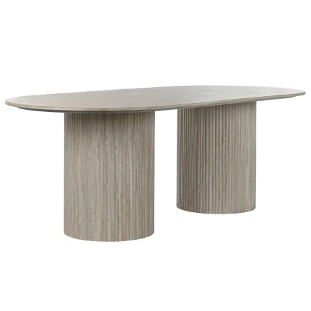 Mesa de Comedor Home ESPRIT Blanco Beige Granito Madera MDF 220 x 100 x 75 cm de Home ESPRIT, Mesas - Ref: S3058294, Precio: ...