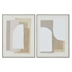 Painting Home ESPRIT White Beige Abstract Scandinavian 62 x 3,2 x 82 cm (2 Units) by Home ESPRIT, Prints on Canvas - Ref: S30...