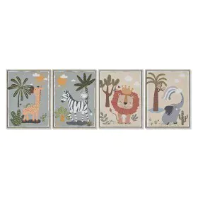 Cuadro Home ESPRIT Infantil Animales 30 x 3 x 40 cm (4 Unidades) de Home ESPRIT, Impresiones sobre lienzo - Ref: S3058316, Pr...