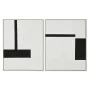 Cuadro Home ESPRIT Blanco Negro Abstracto Moderno 82 x 3,8 x 102 cm (2 Unidades) de Home ESPRIT, Impresiones sobre lienzo - R...