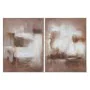 Cuadro Home ESPRIT Blanco Marrón Abstracto Moderno 92 x 3,8 x 122 cm (2 Unidades) de Home ESPRIT, Impresiones sobre lienzo - ...