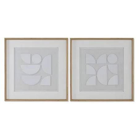 Painting Home ESPRIT White Natural Modern 60 x 4 x 60 cm (2 Units) by Home ESPRIT, Prints on Canvas - Ref: S3058320, Price: 6...