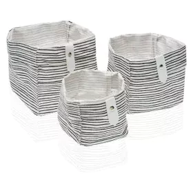 Set de basket Textile Polyester (3 Pièces) (14 x 14 x 14 cm) de Versa, Rangements pour produits cosmétiques - Réf : S3402168,...