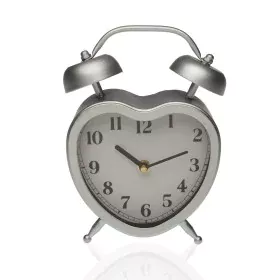 Reloj de Mesa Versa Corazón Plateado Metal (21 x 15 x 6 cm) de Versa, Relojes de escritorio - Ref: S3406888, Precio: 11,54 €,...