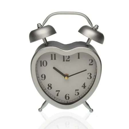 Table clock Versa Heart Silver Metal (21 x 15 x 6 cm) by Versa, Desk & Shelf Clocks - Ref: S3406888, Price: 11,08 €, Discount: %