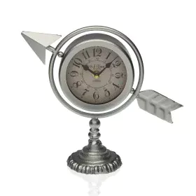 Table clock Versa Silver Complete arrow Metal (23 x 16 x 8 cm) by Versa, Desk & Shelf Clocks - Ref: S3406892, Price: 9,22 €, ...