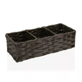 Cesta Versa Marrón 3 Compartimentos Polietileno (15,2 x 10,2 x 35,6 cm) de Versa, Organizadores de cosméticos - Ref: S3407614...