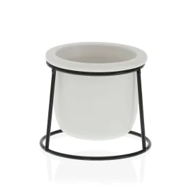 Plant pot Versa White Metal Ceramic Plastic Circular Minimalist 10,5 x 11,5 x 10,5 cm by Versa, Flower Pots - Ref: S3407870, ...