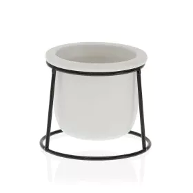 Maceta Versa Blanco Metal Cerámica Plástico Redondo Minimalista 10,5 x 11,5 x 10,5 cm de Versa, Macetas para flores - Ref: S3...