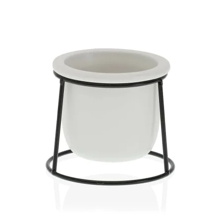 Pot Versa Blanc Métal Céramique Plastique Rond Minimaliste 10,5 x 11,5 x 10,5 cm de Versa, Pots de fleurs - Réf : S3407870, P...