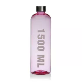 Botella de Agua Versa Rosa 1,5 L Acrílico Acero Poliestireno 9 x 29 x 9 cm de Versa, Cantimploras y botellas de agua - Ref: S...