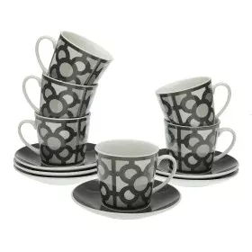 Set of 6 teacups with plates Versa Urbana Porcelain 9 x 14 x 14 cm 10,5 x 8 x 6 cm 14 x 14 x 2 cm by Versa, Cups - Ref: S3408...