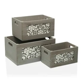 Set de Cajas Organizadoras Apilables Versa Madera (26 x 18 x 36 cm) de Versa, Organizadores de cosméticos - Ref: S3409028, Pr...